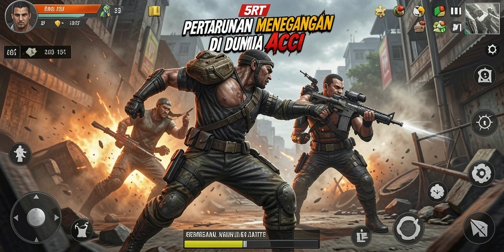 Tampilan gameplay seru dengan aksi pertempuran yang intens.