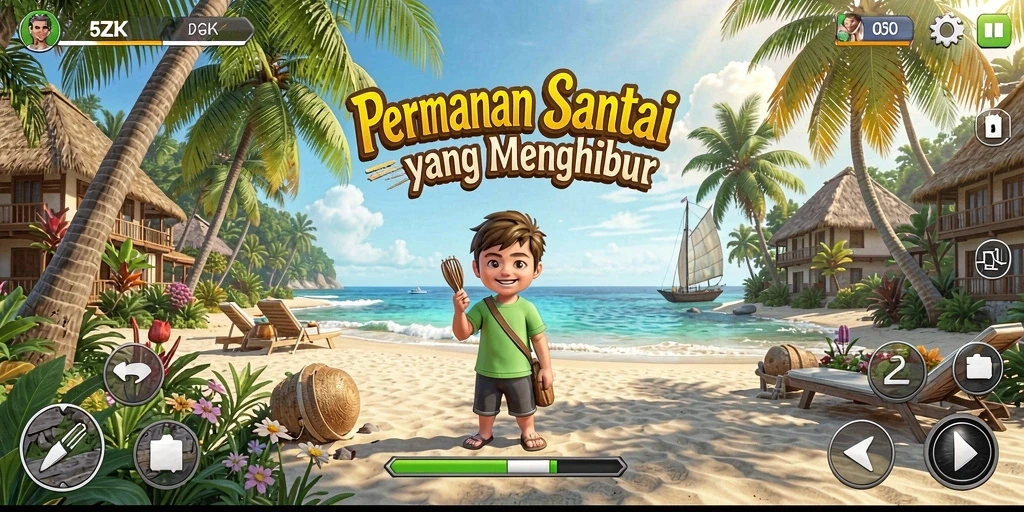 Tampilan gameplay 5ZK yang ceria dan menghibur.