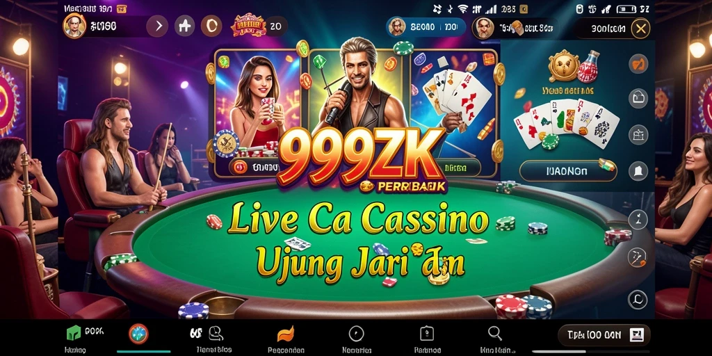 Gameplay mendebarkan dengan dealer live di aplikasi 999ZK.