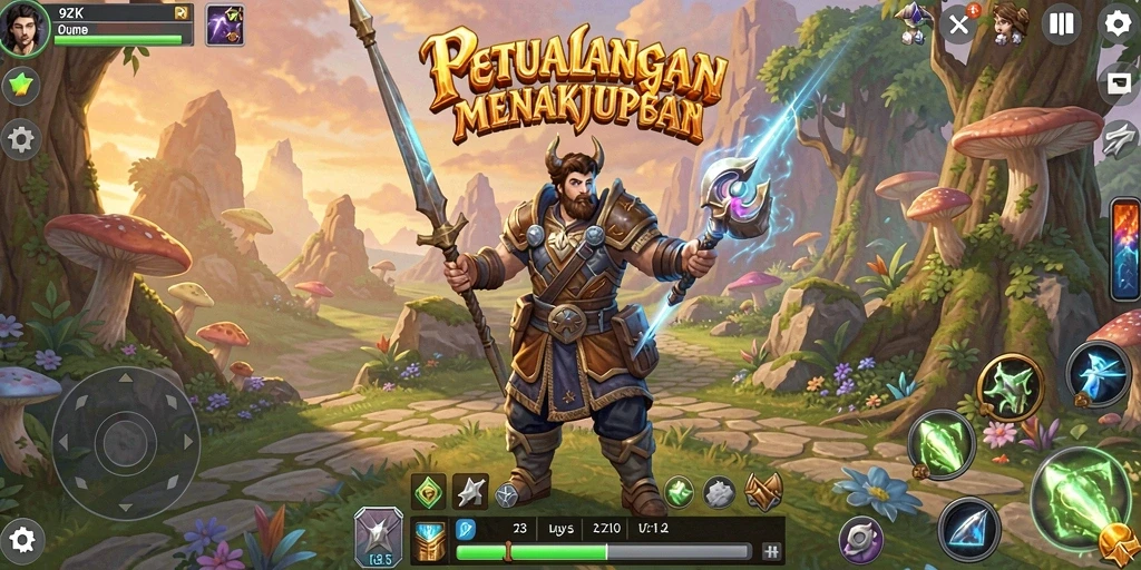 Tampilan gameplay menegangkan dalam petualangan RPG 9ZK.