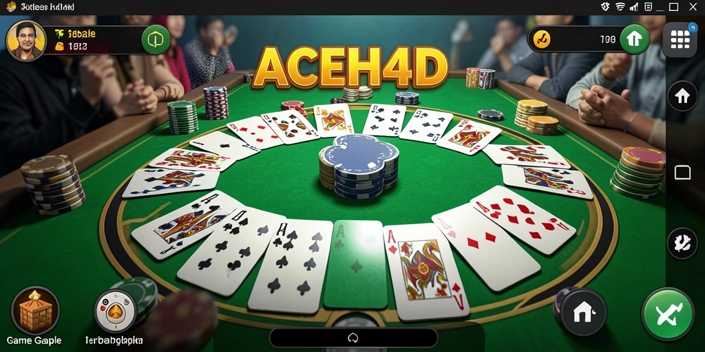 Screenshot gameplay Gaple ACEH4D yang seru dan interaktif.
