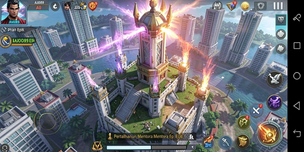 Tampilan gameplay AJO89 dengan strategi Tower Defense yang menarik.