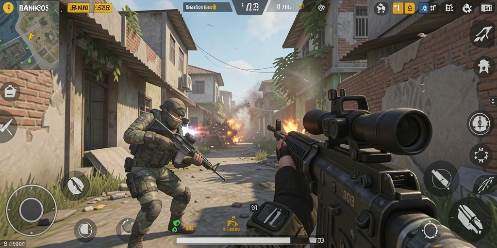 Tampilan gameplay BANK303 yang mendebarkan dan penuh aksion.