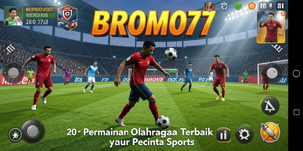 Screenshot menampilkan aksi mendebarkan dalam game olahraga BROMO77.