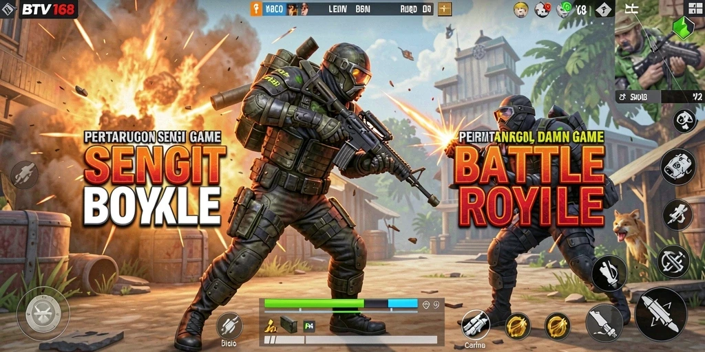 Gameplay seru di BTV168 dengan pertempuran Battle Royale yang mendebarkan.