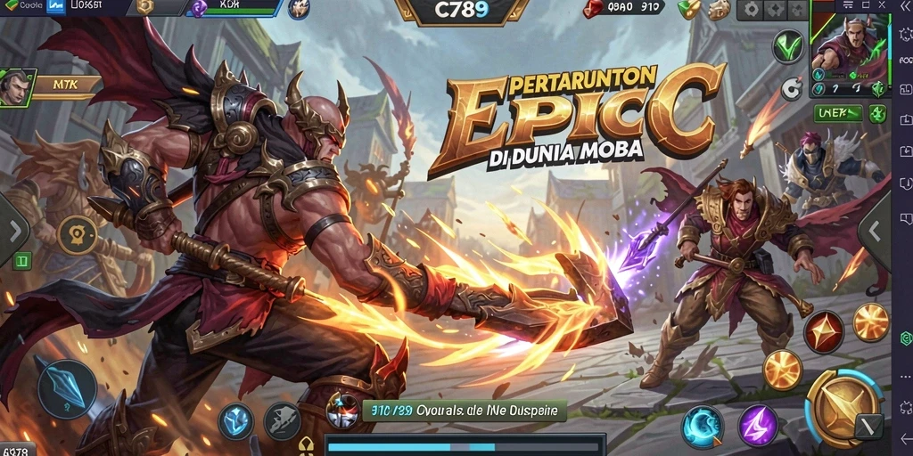 Tangkapan layar dari gameplay C789 yang seru dalam pertandingan MOBA.