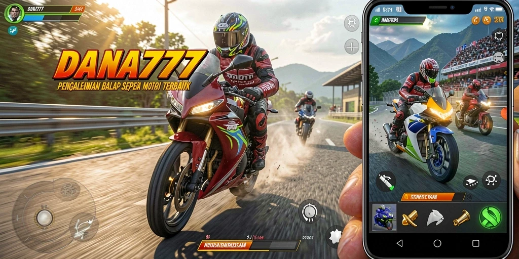 Tampilan gameplay DANA777 yang menegangkan saat balapan motor.