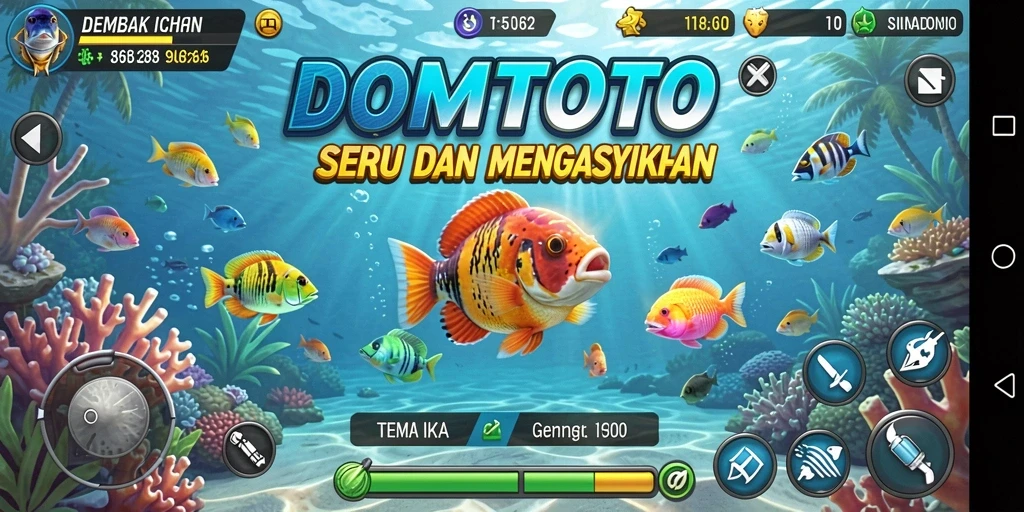 Tampilan gameplay Tembak Ikan yang menarik di DOMTOTO.