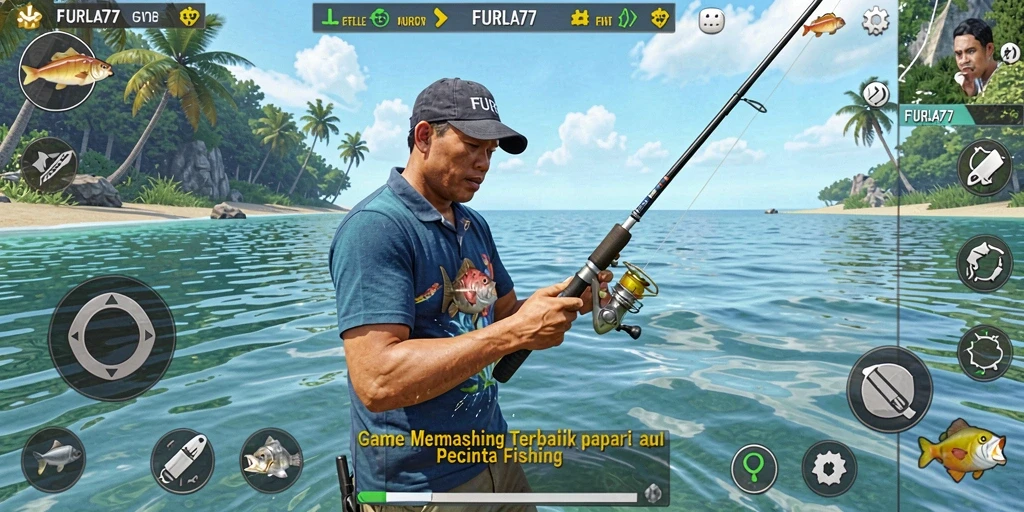 Tampilan gameplay FURLA77 yang menampilkan aksi memancing seru.