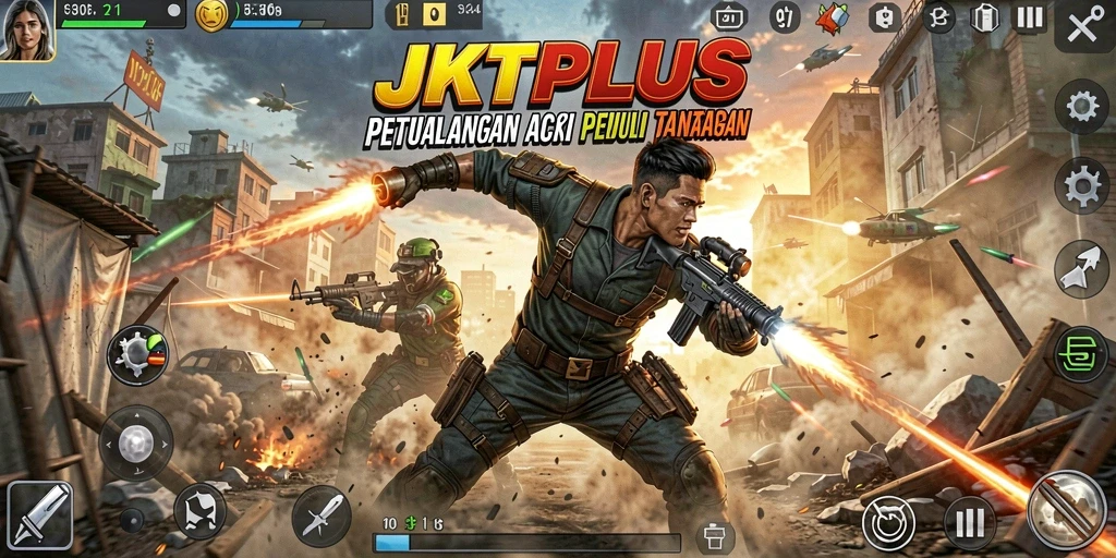 Tampilan gameplay JKTPLUS menampilkan aksi seru yang mendebarkan.
