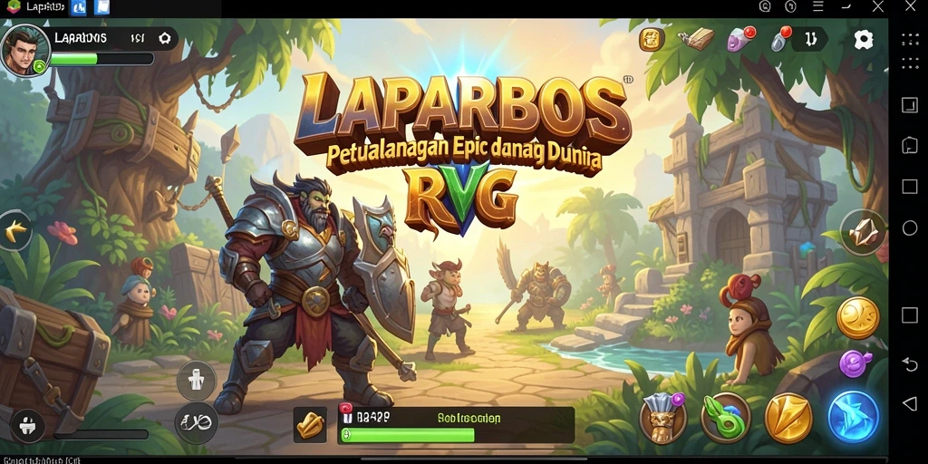 Tangkapan layar menunjukkan aksi seru dalam permainan RPG LAPARBOS.