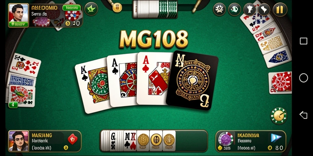 Screenshot gameplay MG108 yang menampilkan aksi seru permainan Domino.