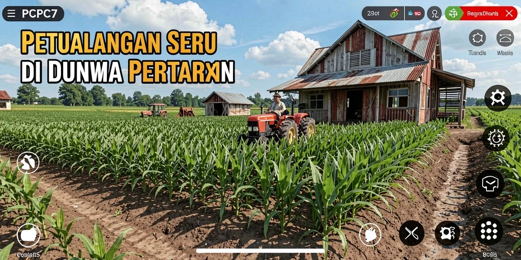 Tangkapan layar utama dari gameplay Farming yang menegangkan.
