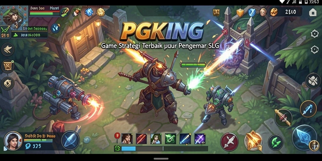 Screenshot PGKING menampilkan aksi strategi yang mendebarkan di medan perang.
