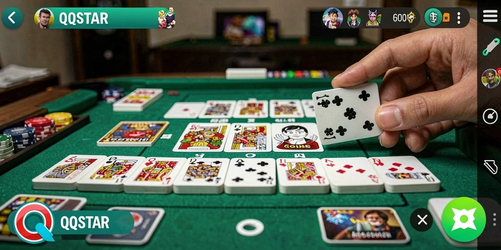 Screenshot gameplay QQSTAR menampilkan momen seru permainan Domino.