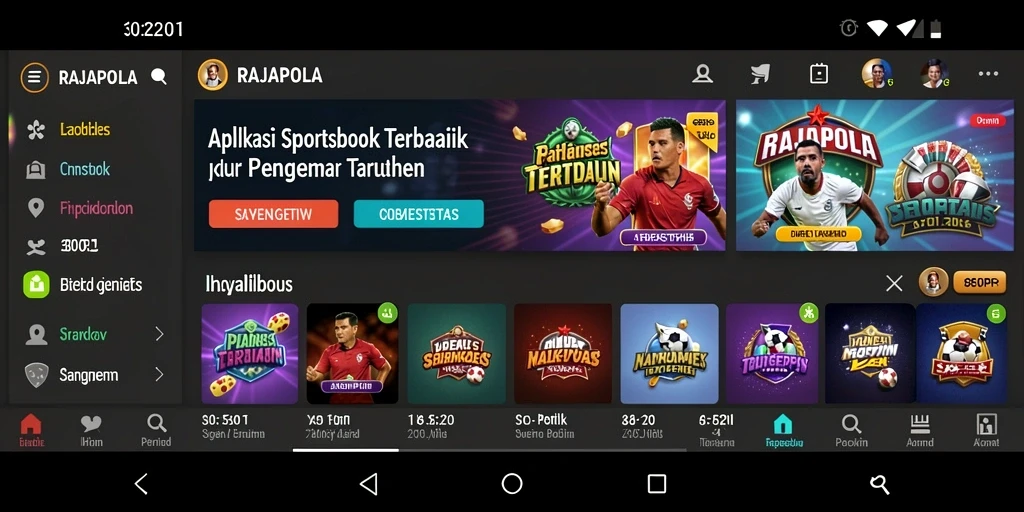 Tampilan menawan dari gameplay dan fitur sportsbook RAJAPOLA.