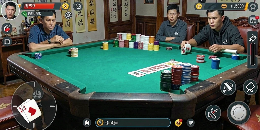 Tampilan gameplay QiuQiu yang seru dan interaktif.