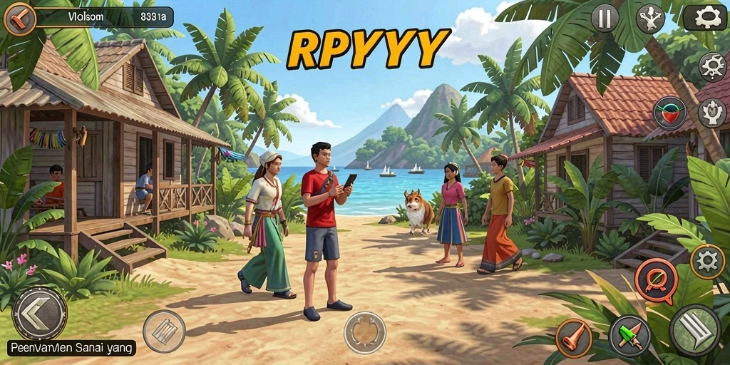 Tampilan gameplay RPYYY yang asyik dan santai.