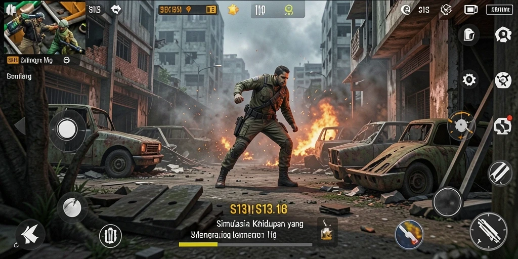 Screenshot gameplay S13 yang menampilkan momen penting dalam simulasi kehidupan.