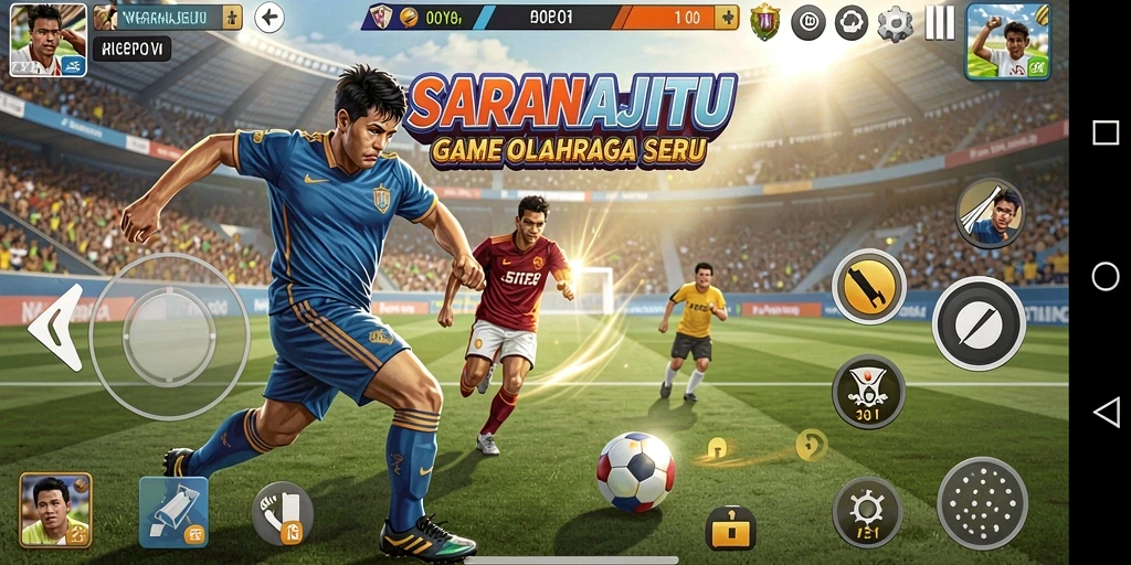 Tampilan gameplay menegangkan di SARANAJITU saat bertanding.