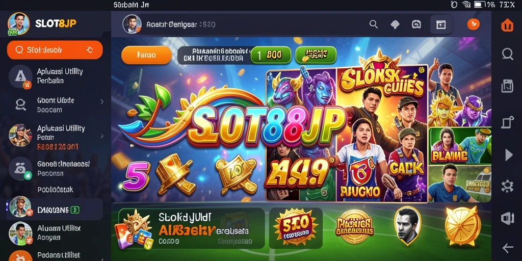Tampilan utama SLOT88JP dengan berbagai fitur Utility yang mudah diakses.