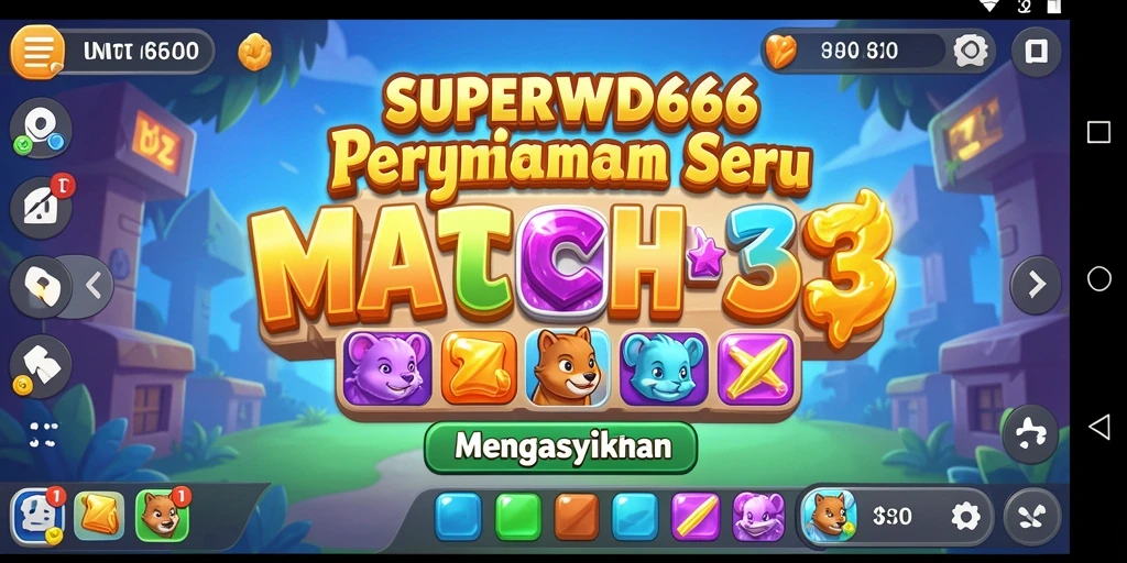 Screenshot gameplay SUPERWD666 menampilkan aksi mencocokkan warna yang seru.