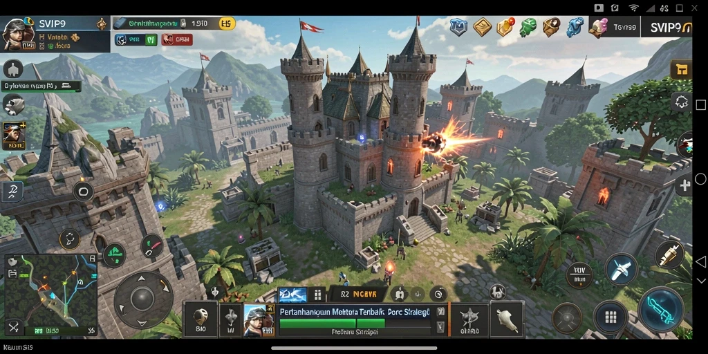 Tangkapan layar gameplay SVIP9 yang menunjukkan pertahanan yang strategis.