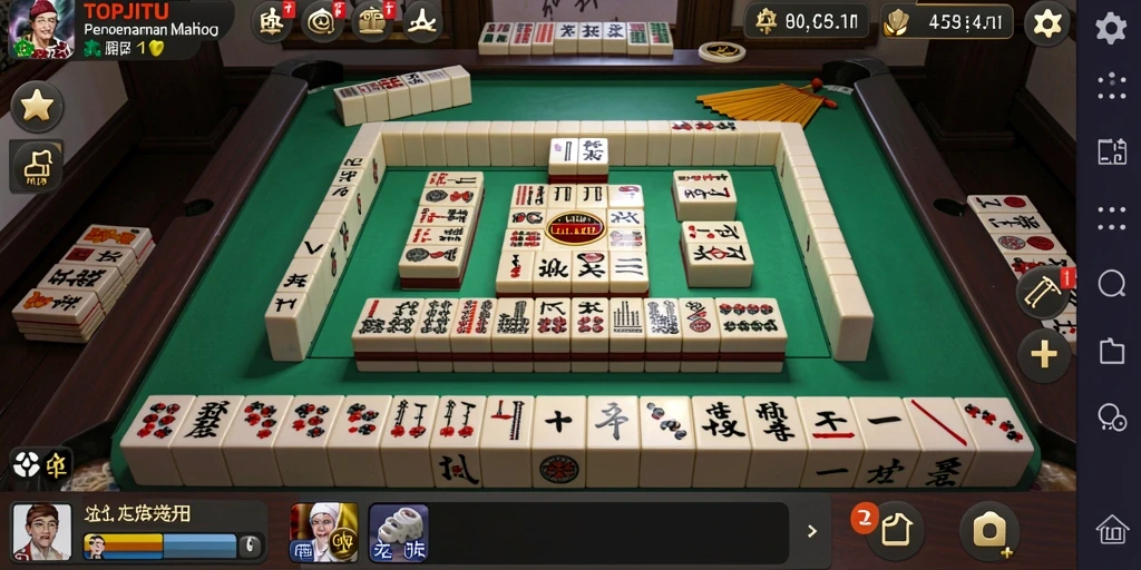 Tampilan gameplay TOPJITU yang menarik dan menantang di Mahjong.