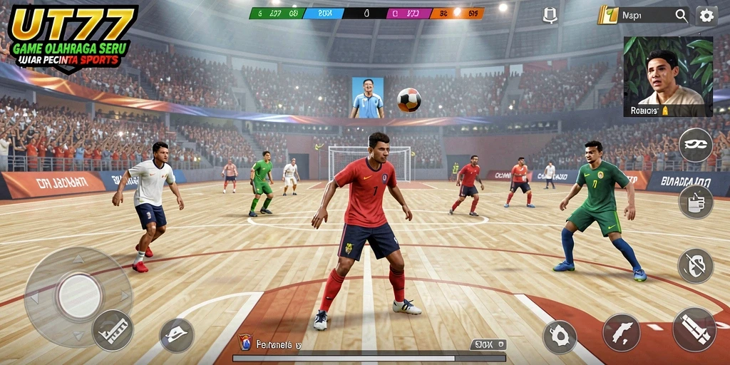Tampilan gameplay UT77 yang penuh aksi dalam olahraga.