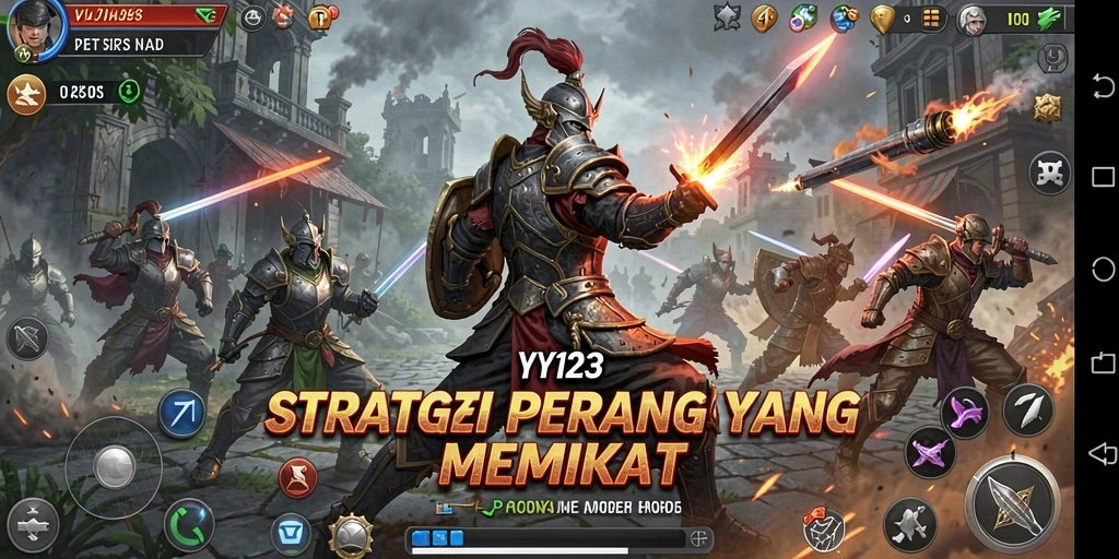 Tangkapan layar YY123 menampilkan aksi pertempuran strategis yang mendebarkan.
